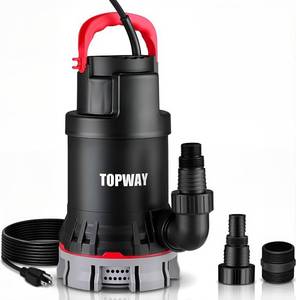 lot 22660 image: TOPWAY Submersible Water Pump, 1-14 HP 4600 GPH Sump Pump with Filter Base