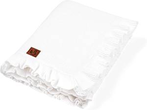 lot 22675 image: Ruffle Knit Baby Blanket - 100% Soft Cotton, Warm & Cozy for StrollerCrib