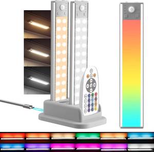 lot 22676 image: Hopedone 3-Pack Motion Sensor Under Cabinet Lights with Charging Station