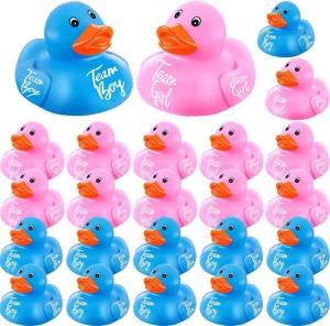 lot 22678 image: Deekin 24 Pcs Pink Blue Gender Reveal Rubber Ducks Bulk Mini Ducky Bath Toy