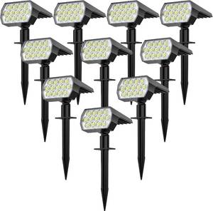 lot 22683 image: WELALO Solar Lights Outdoor, IP68 Waterproof, 65 LED, Cool White, 10 Pack