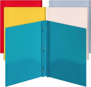 lot 22694 image: Mr. Pen- Plastic Folders with Pockets and Prongs, 5 Pack, Letter Size