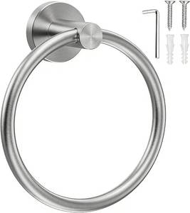 lot 22700 image: SetSail Towel Holder for Bathroom Wall Brushed Nickel Towel Ring