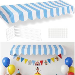 lot 22701 image: Tallew Waterproof Circus Awning Carnival Tent Hanging Decor, Blue White