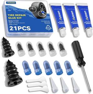 lot 22713 image: AUTOWN 21PCS Tire Repair Kit   Rubber Nail & Screw Plug with Glue