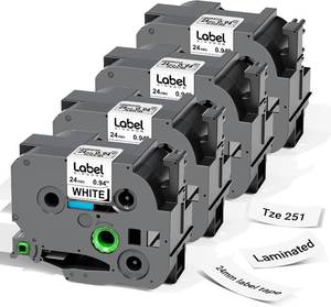 lot 22728 image: TZe-251 24mm 0.94 Label Maker Tape Refill Compatible with Brother PT-D610BT