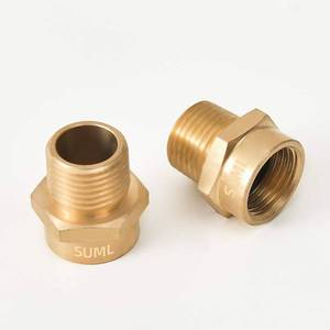 lot 22733 image: 12 G Thread (BSP) Female to 12 NPT Male Connector Brass, 2 Pack