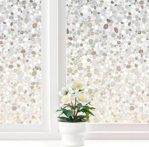 lot 22736 image: LEMON CLOUD Decorative Window Privacy Film, Pebble Pattern, 17.5 x 78.7