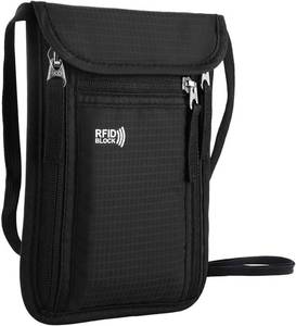 lot 22737 image: Travel Pouch Neck Wallet Passport Holder Organizer Case with RFID Blocking
