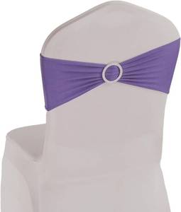 lot 22740 image: WELMATCH Purple Spandex Chair Bands Sashes - 12 pcs