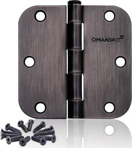 lot 22751 image: 18 Pack Door Hinges - Oil Rubbed Bronze, 3.5 x 3.5 in, 58 Radius, 3-12 in