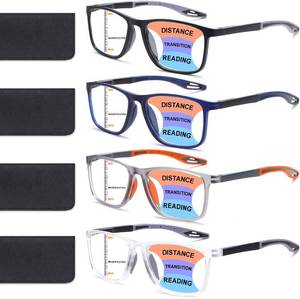 lot 22752 image: BLOEXCLU Multifocus Reading Glasses for Men & Women TR90, Anti-Blue Light