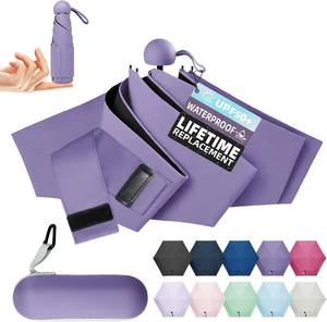 lot 22762 image: Umbrella Travel Size Mini Umbrella with UPF 100 UV Rain Protection
