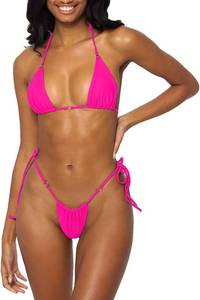 lot 22772 image: MIYOUJ Women Halter String Bikini Set - Cheeky Two-Piece Swimwear small