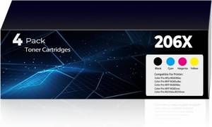 206X Toner Cartridges 4-Pack High Yield for HP Color LaserJet Pro MFP M283 - Retail $191