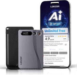 lot 22789 image: LORZOR AI Voice Recorder, 64GB, Transcribe & Summarize, 152 Languages, Gray