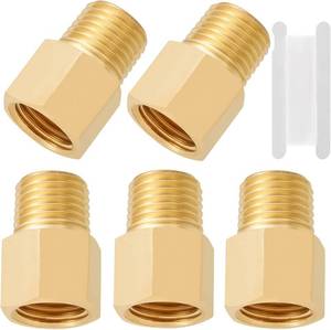 lot 22792 image: Brass Pipe Fitting 14 NPT Male to 14 NPT Female Reducer Adapter, 5pcs