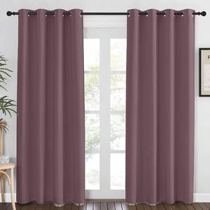 lot 22804 image: NICETOWN Blackout Curtain 84in Dry Rose - Thermal Insulated, Grommet