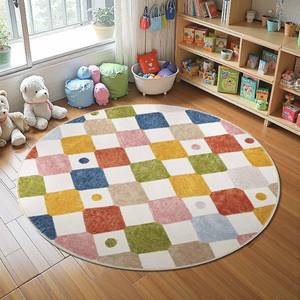 lot 22822 image: jinchan 4ft Round Rug Washable Kids Playroom Rug Colorful Nursery Play Mat
