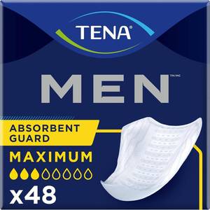 lot 22823 image: TENA Men Maximum Guards, Incontinence Pads for Men, 48 ct