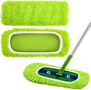 lot 22830 image: Toulite 2 Pcs Reusable Mop Refill Pads for XL Sweeper 17x5 Microfiber (Green)