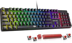 lot 22841 image: Redragon Mechanical Keyboard Wired, 11 Backlit Modes, Hot-Swappable Switch