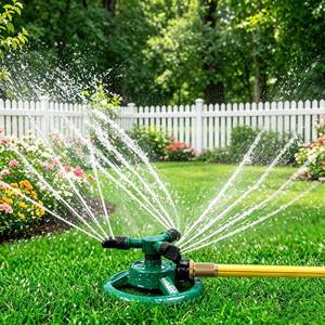 lot 22851 image: Rotating Lawn and Garden Sprinkler for Large-Area Coverage, Yard Sprinklers