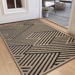 lot 22856 image: Front Door Mat Indoor Outside Entrance Non-Slip Mats Brown 17x30