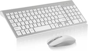 lot 22868 image: cimetech Wireless Keyboard and Mouse Combo - Silver White