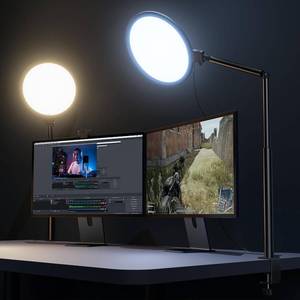lot 22893 image: Weilisi 10.2 Desk Ring Light with no Stand, 360  Rotation, C-Clamp, Arm just li