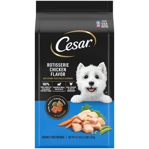 lot 22894 image: Cesar Rotisserie Chicken & Spring Vegetables Dry Dog Food Adult, 2.7-lb
