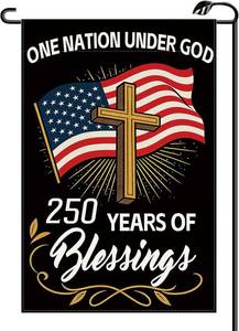 lot 22906 image: 250 Years of Freedom Anniversary Garden Flag 12x18, Double-Sided, 1776 2026