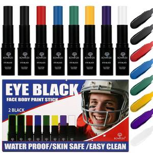 lot 22938 image: Bowitzki Water Resistant Eyeblack Stick Face Paint Kit, 8 Colors