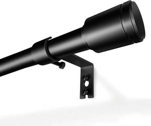 lot 22959 image: Curtain Rods 30-90 Inch, Adjustable Black Curtain Rods for Windows 1 Pack