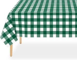 lot 22974 image: QIKSION 2 Pack Green Gingham Tablecloth,Green Checkered Plastic Table Cloth