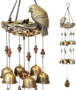 lot 22986 image: Bird Nest Wind Chimes, 12 Wind Bells for Outside Garden, Bronze