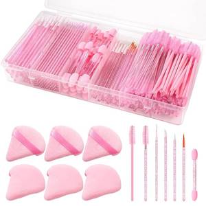 lot 22999 image: 300 Pcs Pink Disposable Makeup Applicators Tools with Triangle Puffs