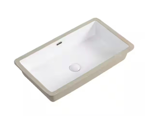 27.56 in. x 15.75 in. White Ceramic Rectangular Single Bowl Undermount Bathroom Sink/Lavatory Vanity Basin - Retail: $0