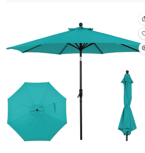 lot 5684 image: Patio umbrella 7.5 ft turquoise  - Retail $0