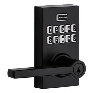 917 SmartCode Contemporary Electronic Residential Lever featuring SmartKey Security in Matte Black - Retail: $193