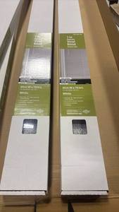 lot 5718 image: 2PACK Hampton Bay Cut-to-Width White Cordless 1 in. Blackout Vinyl Mini Blind - 65 in. W x 72 in. L - Retail $116