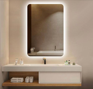 lot 5726 image: 24 in. W x 36 in. H Rectangular Frameless LED Adjustable Backlit Wall Mirror Bathroom Vanity Mirror - Retail $0