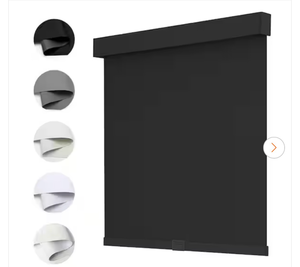 lot 5732 image: Blackout Cordless Roller Shades, Cordless, Thermal Insulated, Polyester, UV Protection, Black, 69 in. W x 75 in. L - Retail $0