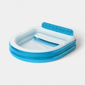 lot 5757 image: Family Lounger Pool with Bench Pool Lounger - Sun Squad Blue - Retail $30