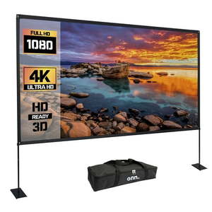 lot 5772 image: onn. 120  Portable IndoorOutdoor 169 Projection Screen with Stand - Retail $65