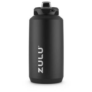 lot 5788 image: Zulu Goals 64oz Half Gallon Stainless Steel Jug - Black (top doesn��t close all the way) - Retail $37