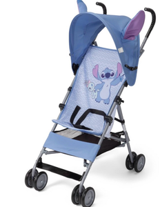 lot 5804 image: Baby Stroller with Stitch Character Print (missing front wheels and umbrella  - Retail $0