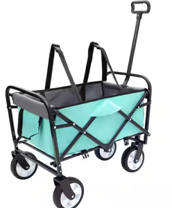 lot 5806 image: Collapsible Wagon Cart with Green Fabric and Black Frame - Retail $0
