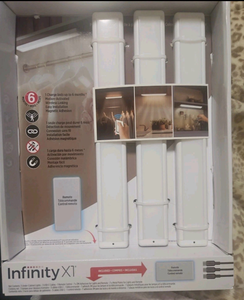 lot 5810 image: Pack of 3 Infinity X1 LED Under Cabinet Lighting System 3 Lights 1 Remote - Retail $0