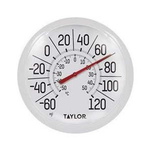 lot 5821 image: Taylor Precision IndoorOutdoor Decorative White Thermometer  8.5 - Retail $49
